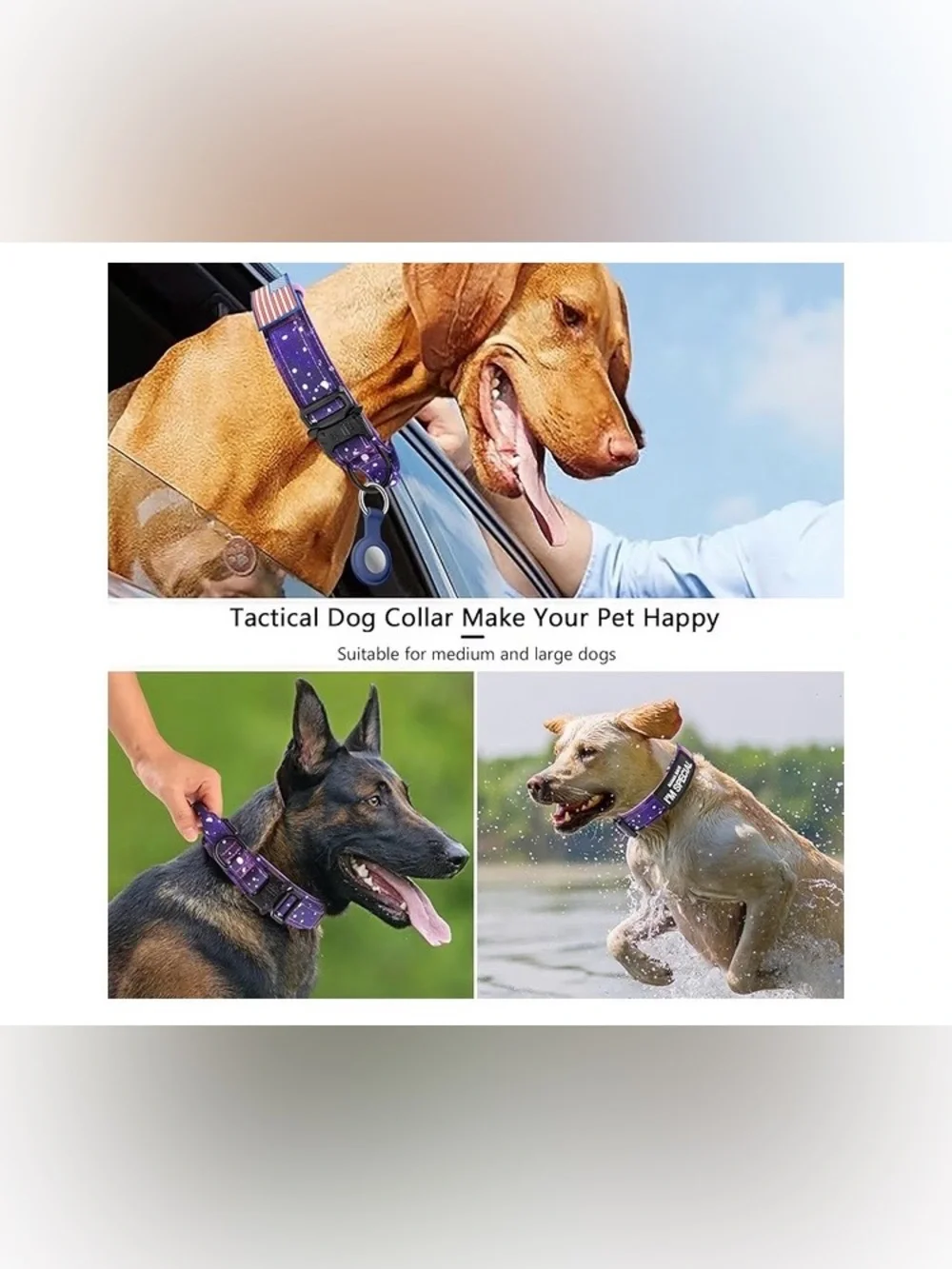DAGANXI Tactical Adjustable Military Training Nylon Dog Collar, NEW